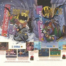 Vintage 1995 Batman & Robin SEGA Genesis (2) Original Print Ads 17x26cm COM 95
