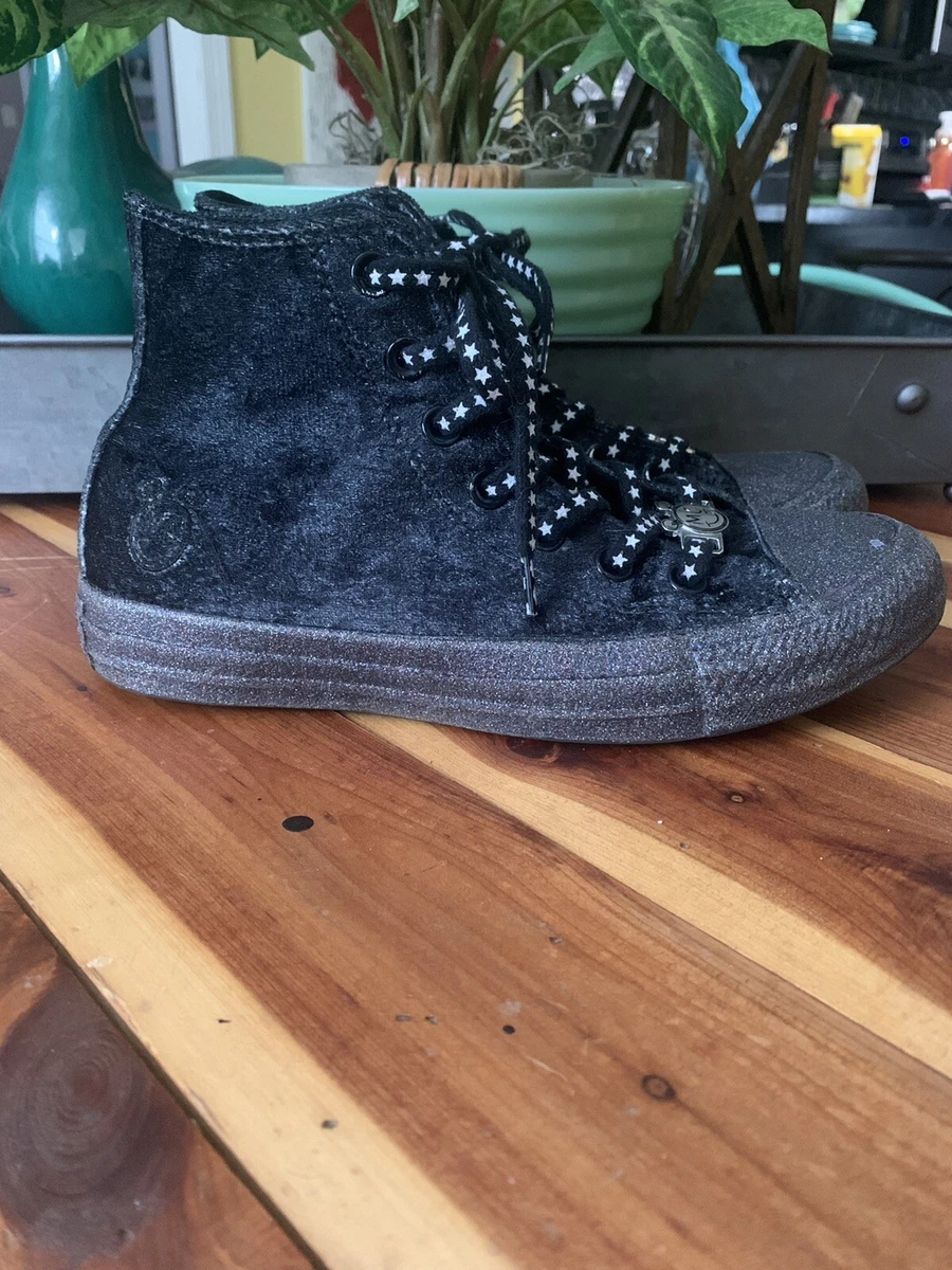 Converse Chuck Taylor Miley Cyrus Women High Top Velvet Black Glitter Size 6