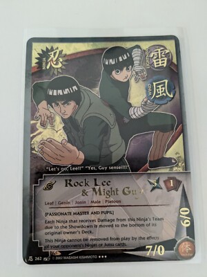 Naruto TCG CCG Rock Lee & Might Guy 262 Passionate Master and