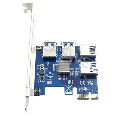 Riser Card PCI-E USB3.0 Port Multiplier express PCIe 1 to 4 PCI-E for BTC Miner