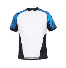 Bare Men's Short Sleeve Watershirt Rash Guard 50+ SPF UV Protect Blue Camo 2XL