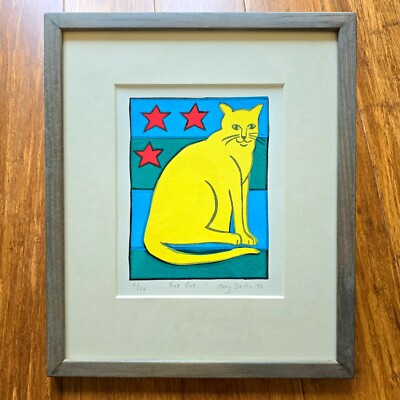 ''Fat Cat'' Katzendruck Originaldruck von Amy Devlin