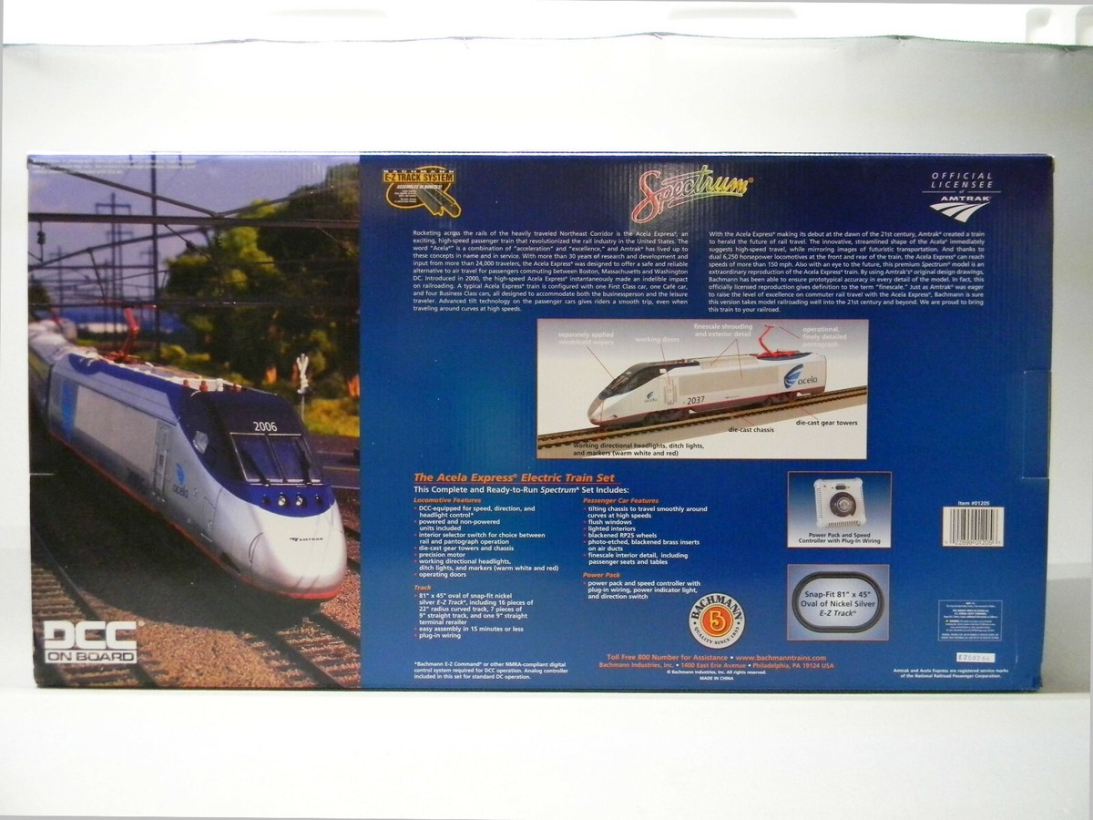 BACHMANN AMTRAK ACELA EXPRESS PASSENGER TRAIN SET HO SCALE