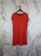 Lauren Ralph Lauren Dress Women Large 12 14 Orange Sheath Shift Slouchy 