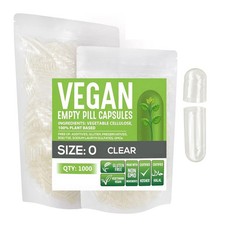 Size 0 Empty Capsules-1000 Count Clear Empty Vegan Capsules Vegetarian Separated