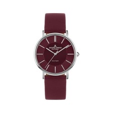 Jacques Lemans 1-2113E Damenarmbanduhr Solar Edelstahlgehäuse Weinrot UVP 199,00