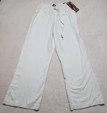 NWT Sound Style 5th Avenue Wide Lwg Linen Blend Pants White Xl (16-18)