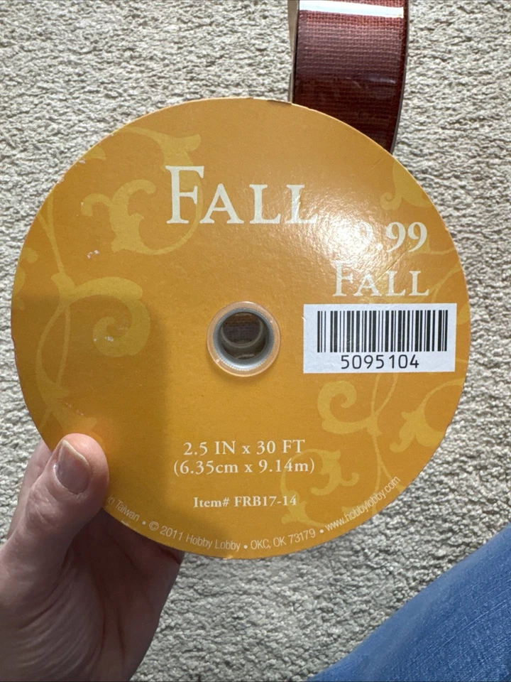 Fall Burlap Wire Edged Ribbon 2.5“ X 30‘ And 2.5” X 15’ Lot Of Four Brand New - Image 2 of 4