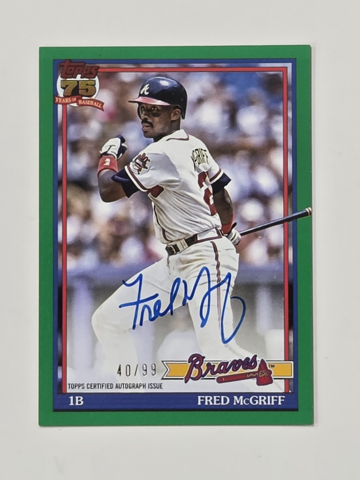 2026 Topps Series 1 - 1991 Topps Baseball Autographs Fred McGriff #91A-FM Green
