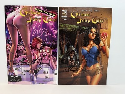 2 SIGNED Tedesco Grimm Fairy Tales Comic Books - 2012 April Fools & #71 Cover B