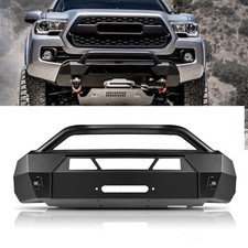Steel Front Bumper Guard Bull Bar Hidden Winch Fits Toyota Tacoma 2016-2023