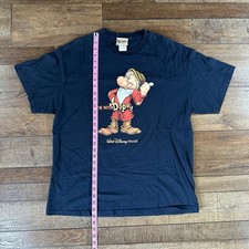 VINTAGE Walt Disney World I'm With Dopey Grumpy T-Shirt Blue Size XL 100 Cotton