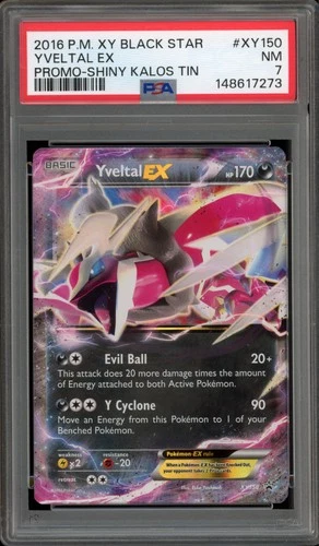 Pokemon Yveltal EX Shiny Kalos Tin Black Star Promo XY150 PSA 7