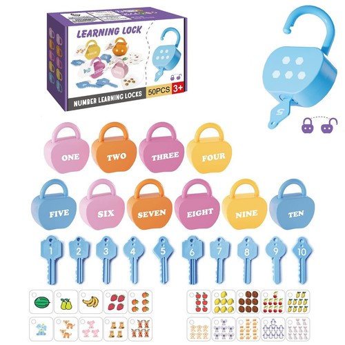 Interactive Learning Lock And Key Game Matching Number And Letter ...