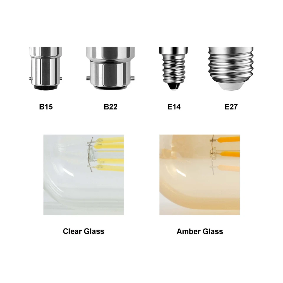 E14 E27 Vintage Filament LED Edison Bulb Decorative Industrial Light Dimmable - Image 2 of 2