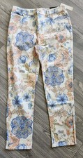 Chico's 1 So Slimming Girlfriend Slim Leg Ankle Floral Print NWT Women's US 8