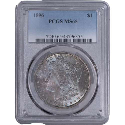 1896 $1 Morgan Silver Dollar ~ PCGS MS65 - Subtle Blue Obverse Toning