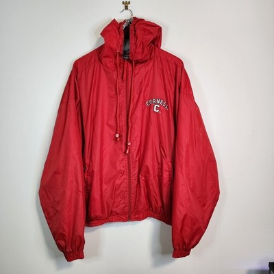 Cornell University Zip-Up Windbreaker Jacket Red Steve And Barry s Sz XL 28''×27''