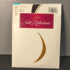 Vtg Hanes Silk Reflections Control Top Pantyhose CD Gentle Brown Silky Sheer 717