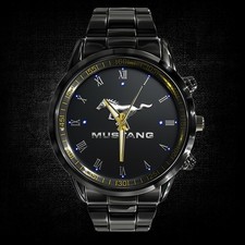 Mustang exclusive Logo SPORT METAL black watch mens high quality