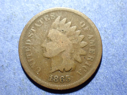 1865 Fancy 5 Indian Cent  Good