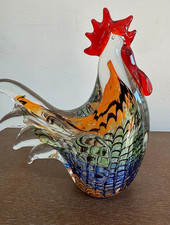Vintage Murano style Gorgeous Designs Hand Blown Art Glass Rooster 9