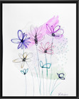Original Signed Mixed Media Art Painting 11x14 Flowers Drawing ON HEAVY PAPER