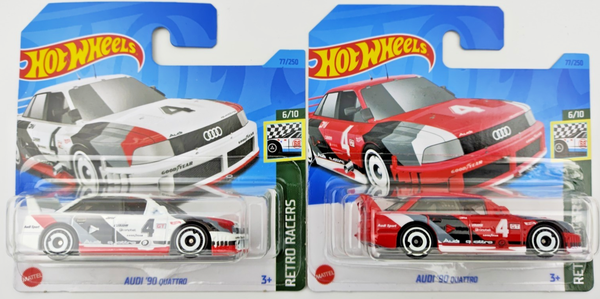 Hot Wheels 2X Audi '90 Quattro Retro Racers 6/10 #77 2023 Neu & Ovp Sammlung-image