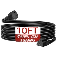 New 16/3 10 FT Outdoor Extension Cord Waterproof Weatherproof & Flame Retardant