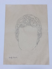 Andy Warhol Drawing on paper (Handmade) signed and stamped mixed media.