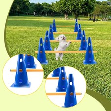 Dog Agility Hurdle Cone Set Multifunctional Heavy Duty Cone and Pole Football