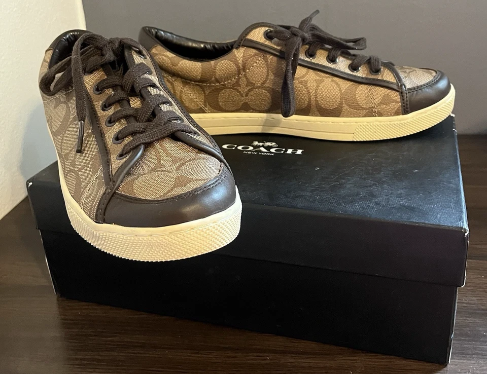 Coach Womens 11 11M Low Top Signature Canvas Shoes Sneakers EUC with Orig Box - Image 4 of 4