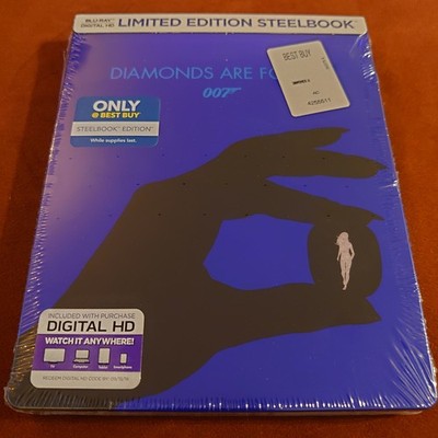Sealed New  Diamonds Are Forever  STEELBOOK Best Buy Blu-Ray/Digital HD Bond