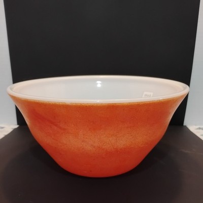 McKee Bell-Shaped Milk Glass Mixing Bowl ~ Orange / Red ~ 9 