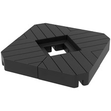 Outsunny Set di 4 Mattonelle Base per Ombrellone a Braccio Riempibili Nero