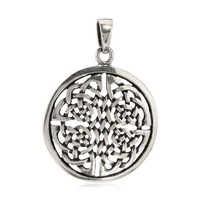 KettenanhäNger Vierjahreszeiten 925 Silber Oxidiert 2,8Cm Keltischer Amulett