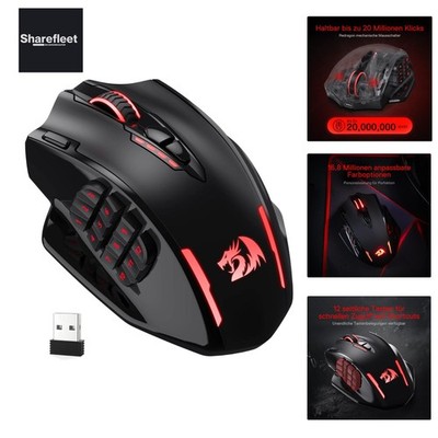 Impact Elite Wireless Gaming Maus, 16000 DPI Verkabelte/Kabellose RGB Maus mi...
