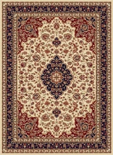Ivory Medallion Curves Persien Area Rug Oriental Vines Bordered Oriental Carpet