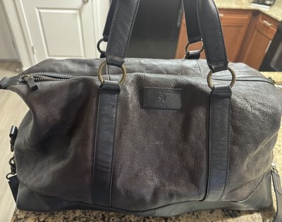 John Varvatos Star USA leather weekender duffel bag.