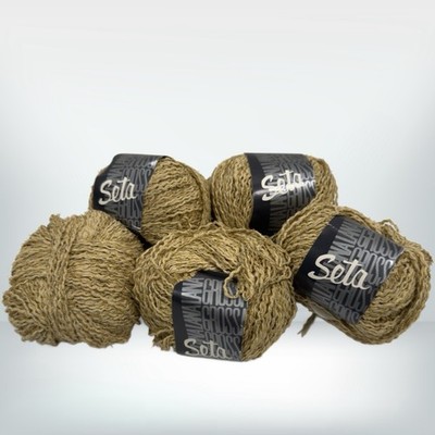 LANA GROSSA Silk Blend Sock Yarn 5 Skein Lot Beige Gold Italy Knit Crochet 50g
