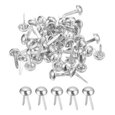 100Pcs Bag Feet Stud Spike, 6mm Round Purse Nailheads Spike, Silver