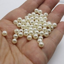 2500 Pcs 6mm Plastic Faux Pearl Round Beads Ivory Imitation Pearl