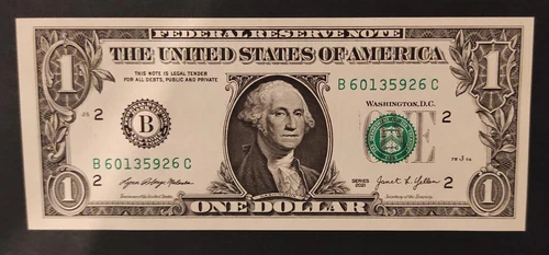 United States of America USA Dollar Bill 2021 B (2) New York (NY) New