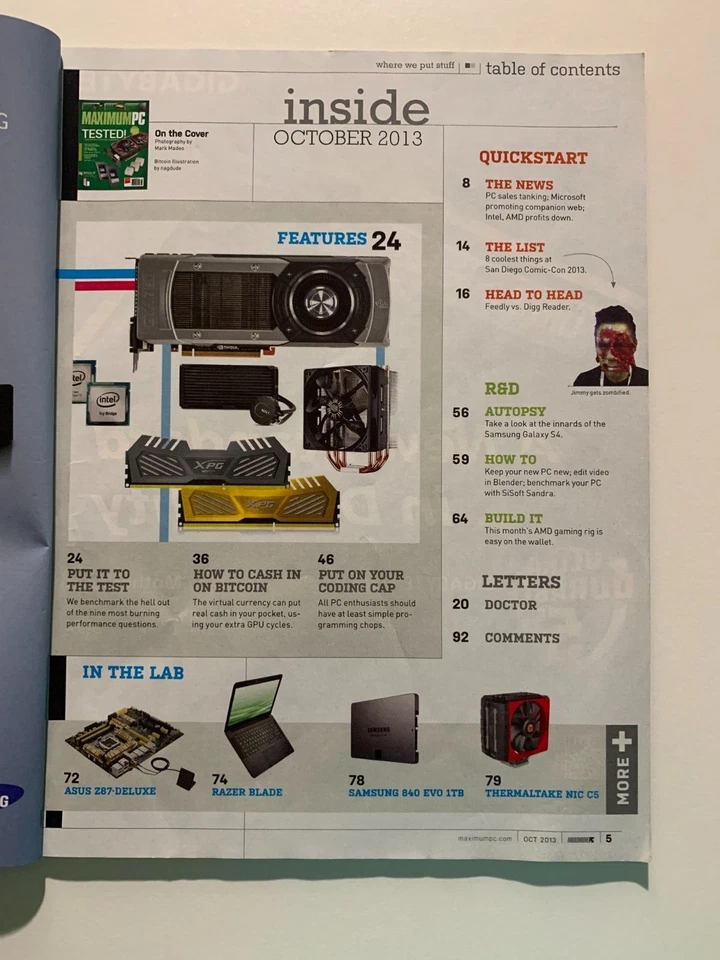 740 MAXIMUM PC Magazine October 2013 Used in like new condition - Image 2 of 3