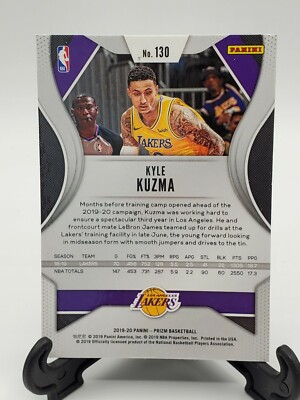 2019-2020 Panini Prizm Basketball #130 Kyle Kuzma Card