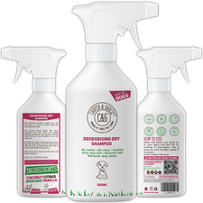 DRY SHAMPOO SPRAY FOR DOGS - BEST NATURAL ORGANIC ODOUR NEUTRALISER 500ML