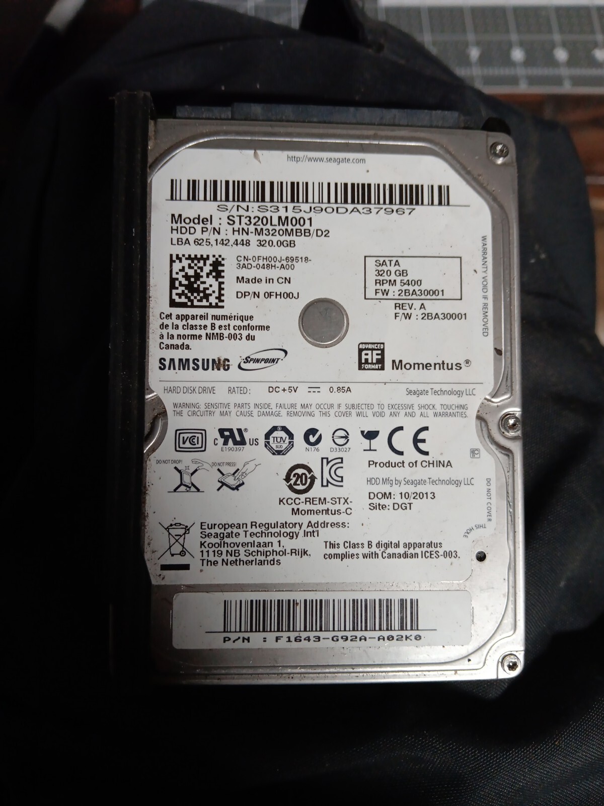 Samsung SpinPoint M8 ST320LM001 320 GB 2.5" SATA II Laptop Hard Drive