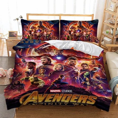 Avengers Marvel Quilt Cover Duvet Cover Bedspread Bedding Set Single King Size - Picture 8 of 14