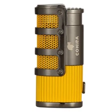 Portable Windproof Metal Cigar 3 Torch Lighter Butane Gas Jet Lighters W/ Punch