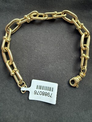 9ct Yellow Gold Industrial Chain Figaro Hybrid Bracelet 7.5'', 8mm, Hallmarked